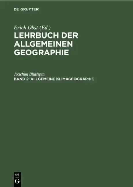 Cover of Allgemeine Klimageographie
