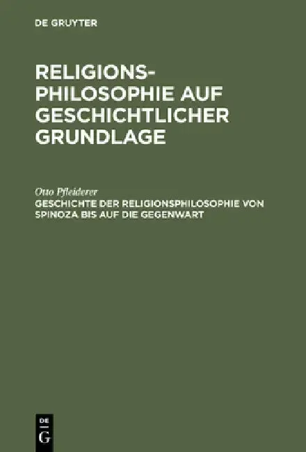 Cover of Geschichte Der Religionsphilosophie Von Spinoza Bis Auf Die Gegenwart