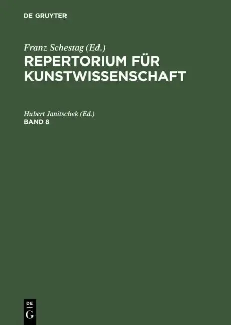 Cover of Repertorium Für Kunstwissenschaft. Band 8