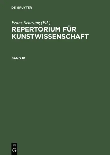 Cover of Repertorium Für Kunstwissenschaft. Band 10