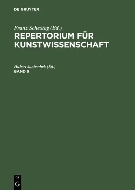 Cover of Repertorium Für Kunstwissenschaft. Band 6