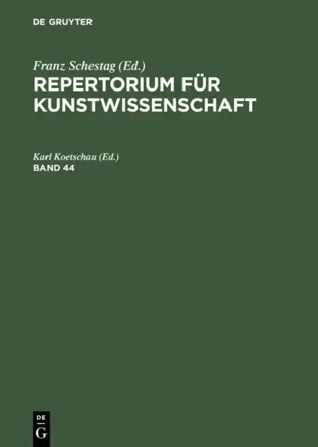 Cover of Repertorium Für Kunstwissenschaft. Band 44
