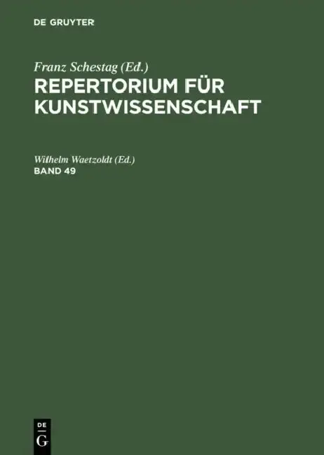 Cover of Repertorium Für Kunstwissenschaft. Band 49