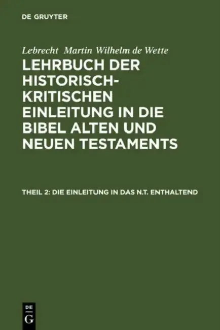 Cover of Die Einleitung in das N.T. enthaltend
