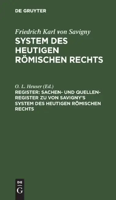 Cover of Sachen- Und Quellen-Register Zu Von Savigny's System Des Heutigen Römischen Rechts
