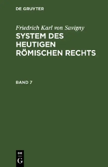 Cover of Friedrich Karl Von Savigny