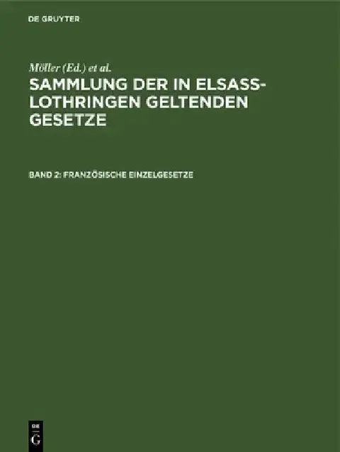 Cover of Französische Einzelgesetze