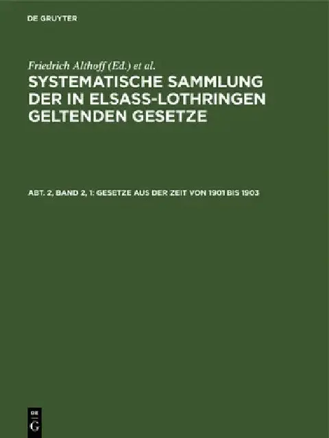 Cover of Gesetze Aus Der Zeit Von 1901 Bis 1903