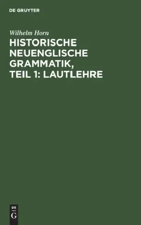 Cover of Historische neuenglische Grammatik, Teil 1