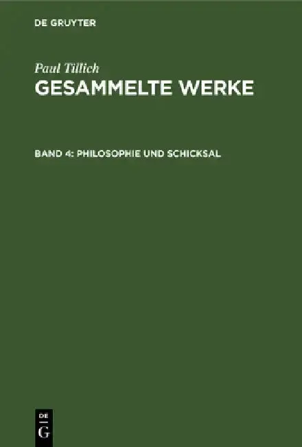 Cover of Philosophie Und Schicksal