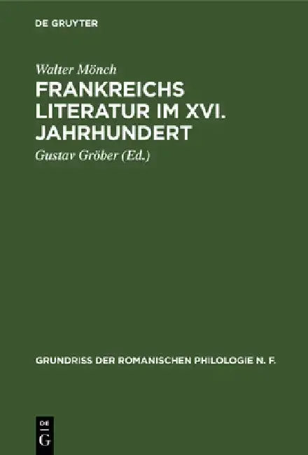 Cover of Frankreichs Literatur Im XVI. Jahrhundert