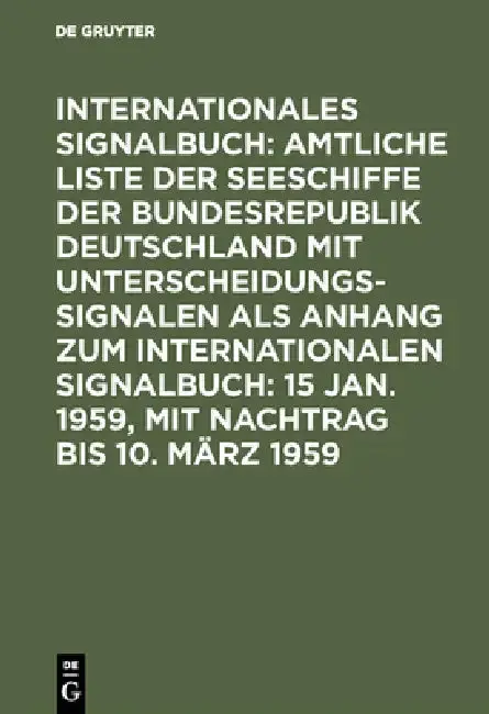 Cover of 15 Jan. 1959, mit Nachtrag bis 10. März 1959
