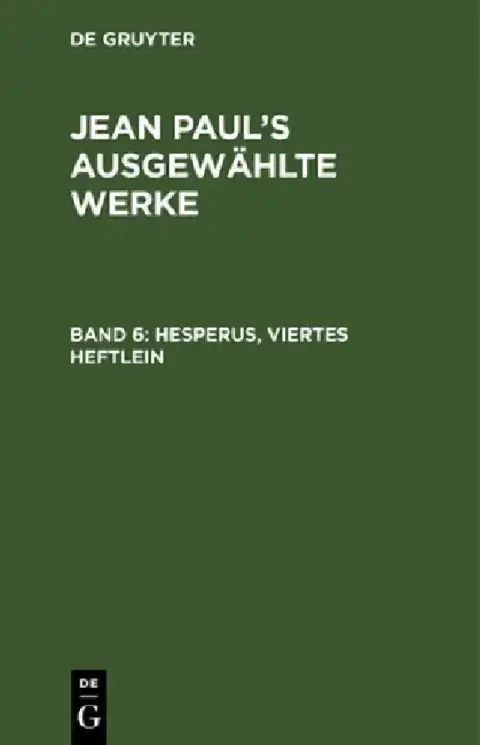Cover of Hesperus, Viertes Heftlein