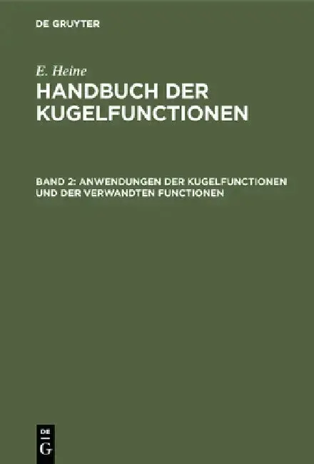 Cover of Anwendungen Der Kugelfunctionen Und Der Verwandten Functionen
