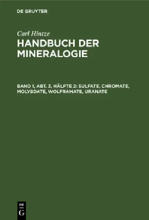 Cover of Sulfate, Chromate, Molybdate, Wolframate, Uranate