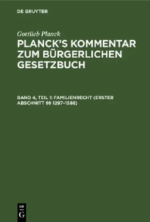 Cover of Familienrecht (Erster Abschnitt §§ 1297-1588)