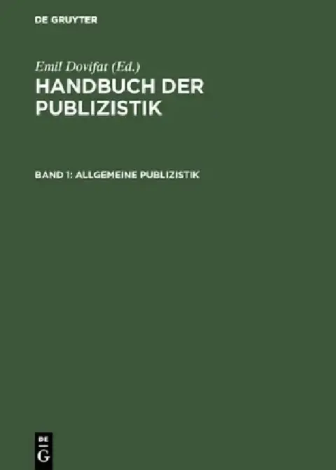 Cover of Allgemeine Publizistik