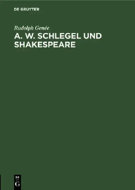Cover of A. W. Schlegel Und Shakespeare
