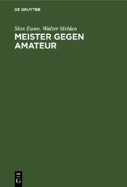Cover of Meister Gegen Amateur