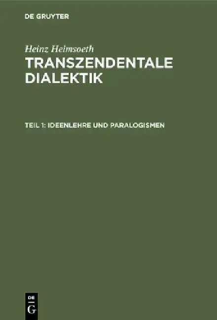 Cover of Ideenlehre und Paralogismen