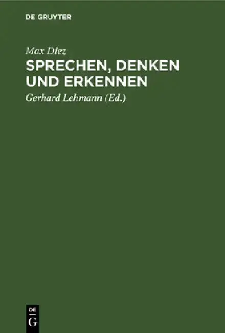 Cover of Sprechen, Denken Und Erkennen