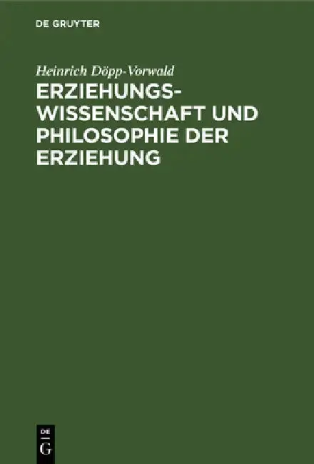 Cover of Erziehungswissenschaft Und Philosophie Der Erziehung