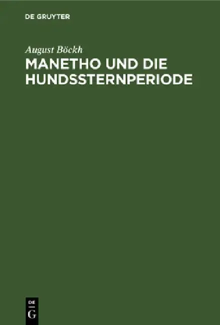 Cover of Manetho Und Die Hundssternperiode