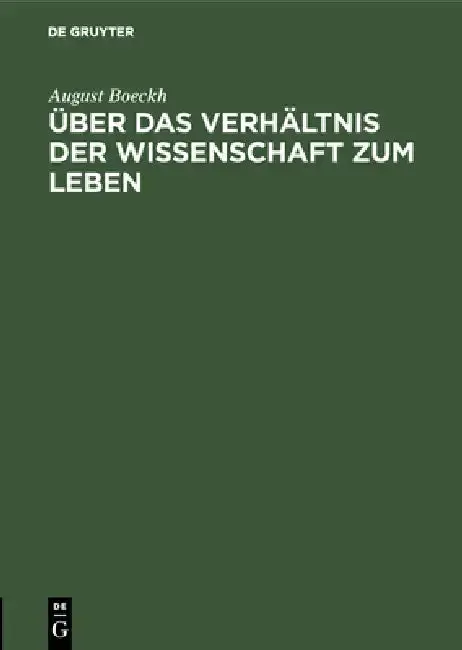 Cover of Über Das Verhältnis Der Wissenschaft Zum Leben