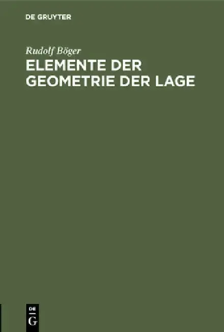 Cover of Elemente der Geometrie der Lage