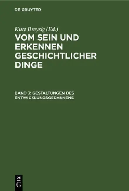 Cover of Gestaltungen Des Entwicklungsgedankens