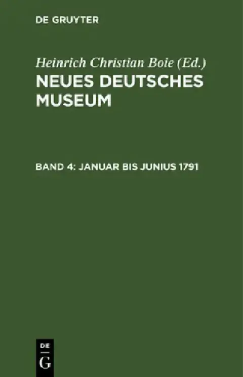 Cover of Januar Bis Junius 1791