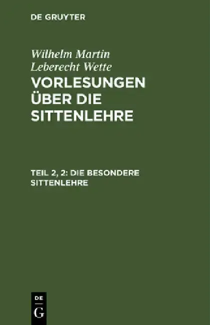 Cover of Die besondere Sittenlehre