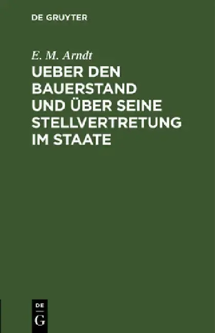 Cover of Ueber Den Bauerstand Und Über Seine Stellvertretung Im Staate