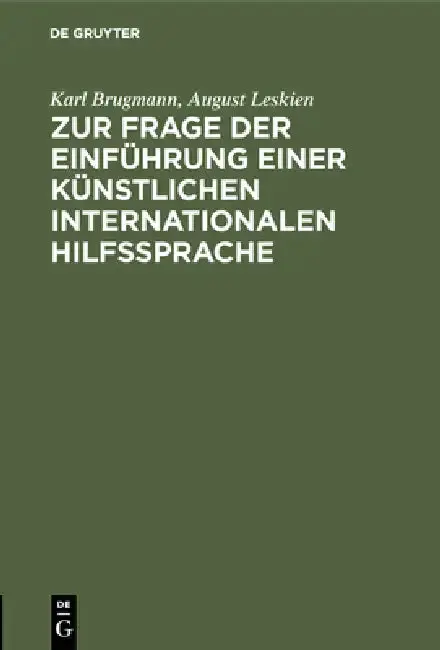 Cover of Zur Frage Der Einführung Einer Künstlichen Internationalen Hilfssprache