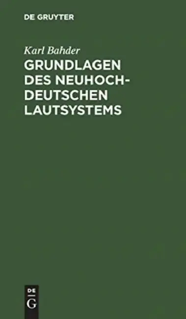 Cover of Grundlagen des neuhochdeutschen Lautsystems