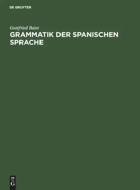 Cover of Grammatik der spanischen Sprache