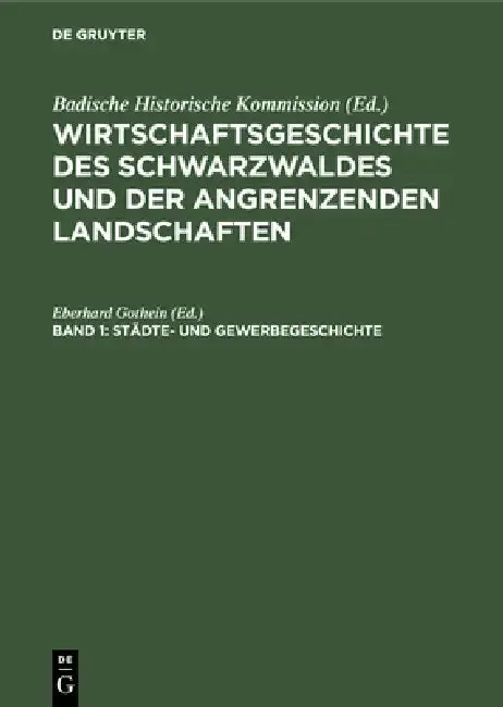 Cover of Städte- und Gewerbegeschichte