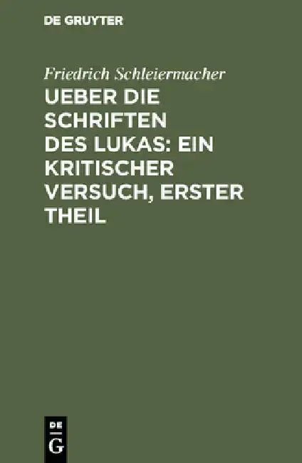 Cover of Ueber die Schriften des Lukas
