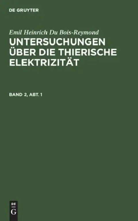 Cover of Emil Heinrich Du Bois-Reymond