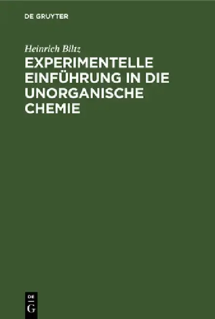 Cover of Experimentelle Einführung in Die Unorganische Chemie
