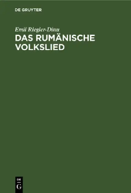 Cover of Das Rumänische Volkslied