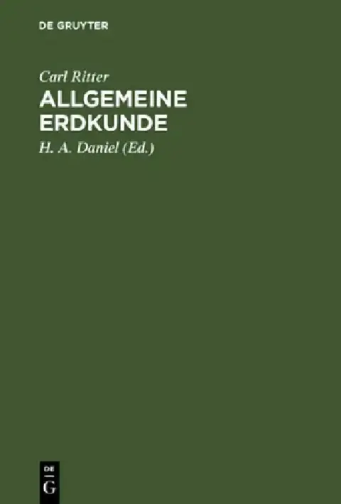 Cover of Allgemeine Erdkunde