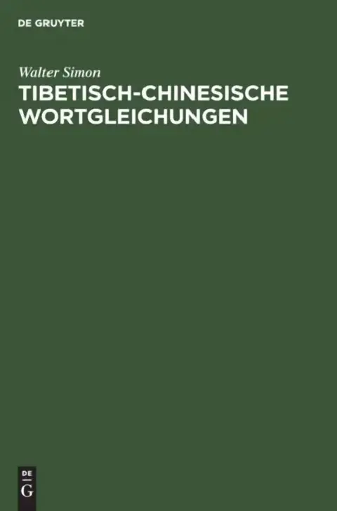 Cover of Tibetisch-Chinesische Wortgleichungen