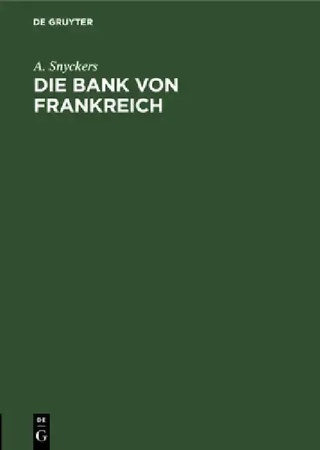 Cover of Die Bank Von Frankreich