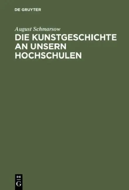 Cover of Die Kunstgeschichte an Unsern Hochschulen