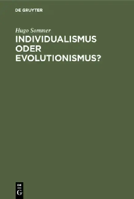 Cover of Individualismus oder Evolutionismus?