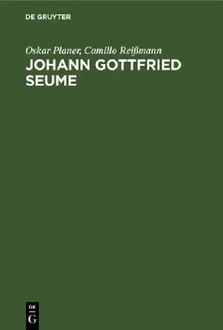 Cover of Johann Gottfried Seume