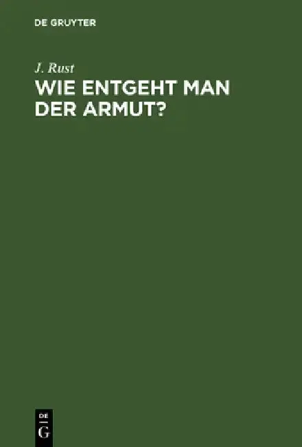 Cover of Wie entgeht man der Armut?