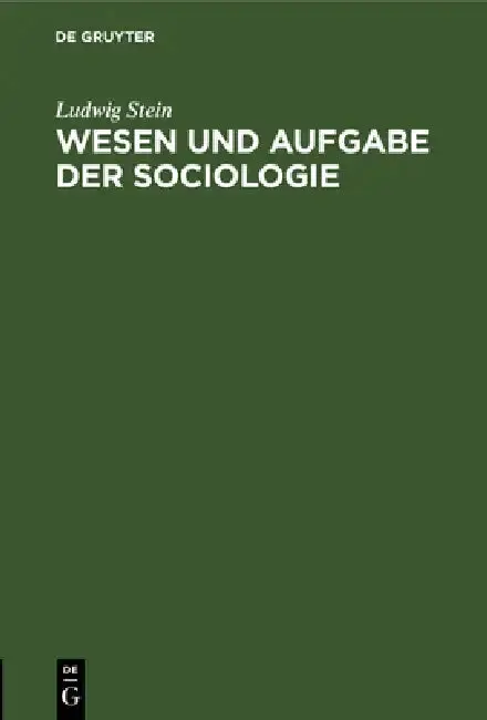 Cover of Wesen und Aufgabe der Sociologie