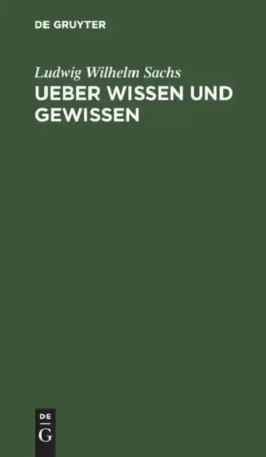 Cover of Ueber Wissen und Gewissen